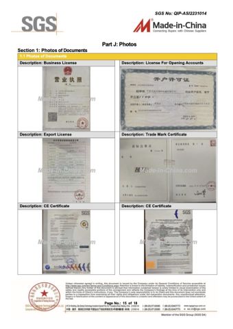 SUPPLIER ASSESSMENT REPORT certificate from Ningbo Haida Plastic Machinery Co., Ltd.