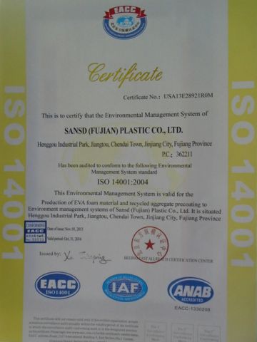 ISO14001 certificate from Sansd (Jiangsu) Environmental Technology Co., Ltd.