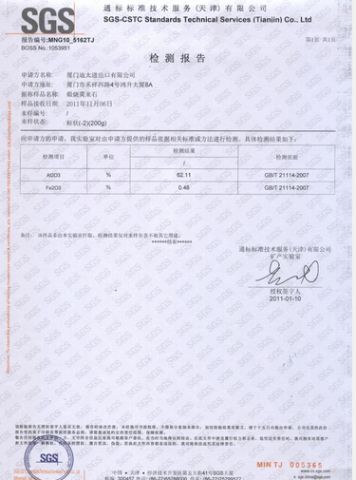 SGS certificate of Xiamen Ditai Chemicals Co., Ltd. – certificate photo, supplier certificates section