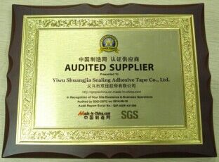 SGS auditor certificate from Yiwu Shuangjia Sealing Adhesive Tape Co., Ltd.