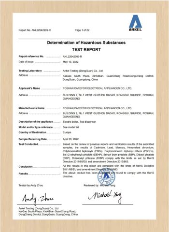 Certificates certificate of Guangdong Careforcafe Coffee Equipment Co., Ltd – certificate photo, supplier certificates section