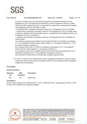 SGS Test Report 3 certificate from Eiffel Medical Supplies Co., Ltd.