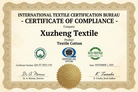 International certification certificate of Shandong Xuzheng Textile Co., Ltd – certificate photo, supplier certificates section