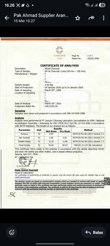 MSDS certificate from PT Laury Berkah Jaya