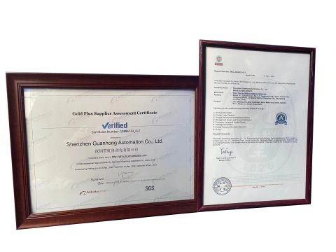 SZGH obtained the certificate for BUREAU VERITAS CERTIFICATION and Gold Plus Supplier Assessment certificate from Shenzhen Guanhong Automation Co., Ltd.