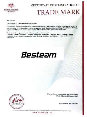 BESTEAM-Australian certificate from Xiamen Junmao Technology Co., LTD