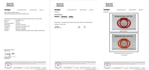 SGS certificate from Ningbo Great Industry Co., Ltd.