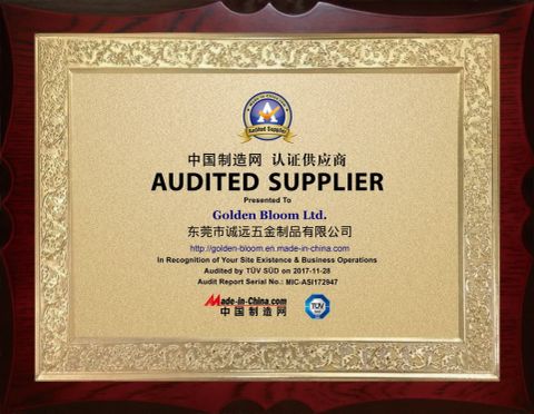 Made In China certificate from Golden Bloom Ltd.