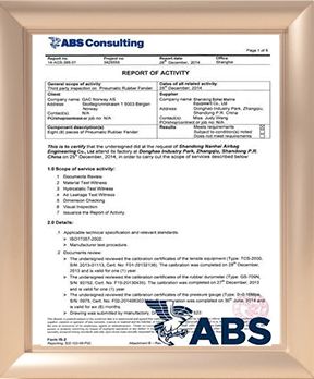 ABS (American Bureau of Shipping) certificate from Qingdao Jerryborg Marine Machinery Co., Ltd