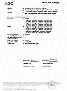 SOR certificate from Shantou Cy Hobby Toy Factory