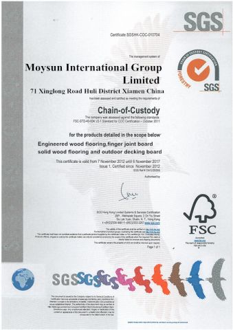 SGS certificate from Moysun International Group Limited