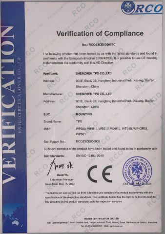 CE certificate from SHENZHEN TPX CO., LTD.