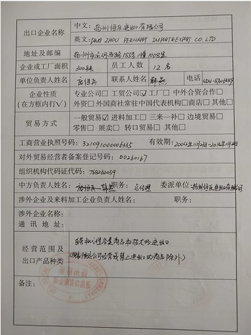 License Photo certificate from Yangzhou Perhappy Import & Export Co., Ltd.