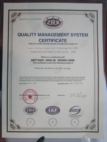 ISO CERTIFICATE certificate from Ningbo Starkea Industrial Technology Co., Ltd.