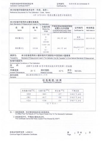 GRL-12D certificate from SHANGHAI CHANG AI TECHNOLOGY & DEVELOPMENT CO., LTD.
