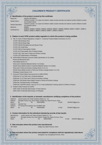 CPC certificate from Junbai Industry and Trade Company(Hebei) Co., Ltd