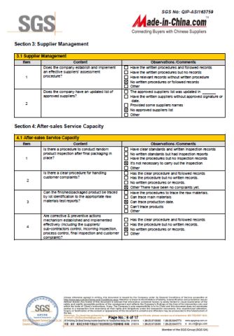 SGS Report -6 certificate from Yiwu Jialan Package Co., Ltd.