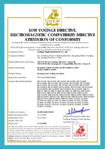 Certification certificate from Nanjing Ningkai Instrument Co., Ltd.