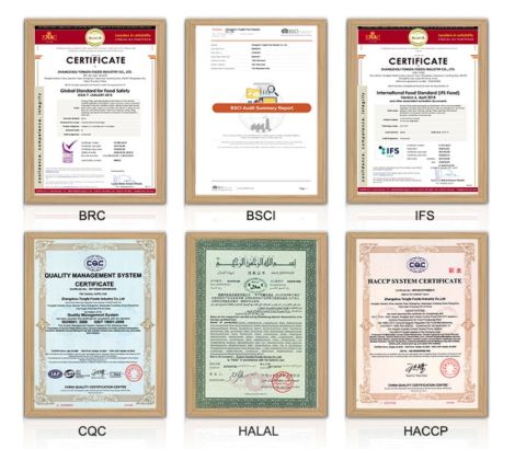 certificates certificate from Xiamen Green Farm Imp. & Exp. Co., Ltd.