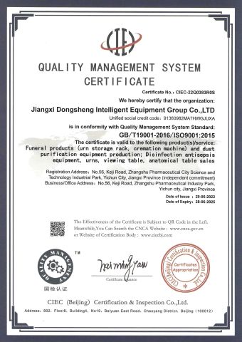 ISO 9001 Certificate certificate from Jiangxi Dongsheng Intelligent Equipment Group Ltd.