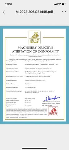 CE certification for palletizer certificate from Shanghai Joinsun Machinery Project Co., Ltd.
