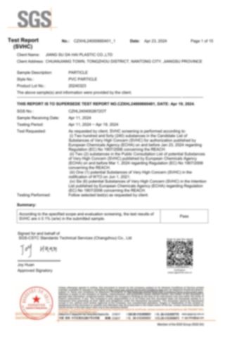 REACH certificate from Yangzhou Ease Homeware & Gifts Co., Ltd.