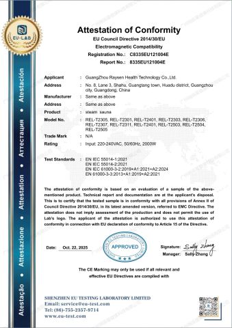 Certificate certificate from Guangzhou Raysen Health Technology Co., Ltd.