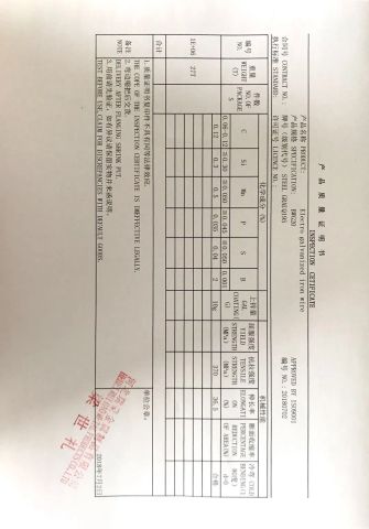 Product quality certificate certificate of Hebei Ruihao Metal Products Co., Ltd. – certificate photo, supplier certificates section