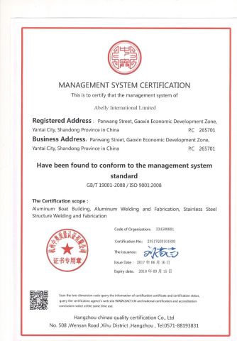 ISO9001-2015 Certificate certificate of Abelly International Limited – certificate photo, supplier certificates section