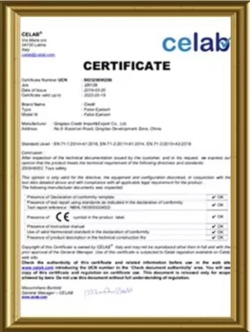 celab certificate from Kunshan Liyuanxin Metal Products Co., Ltd.
