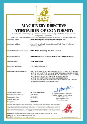 CE certificate from Wuxi Haotong Machinery Manufacturing Co., Ltd.