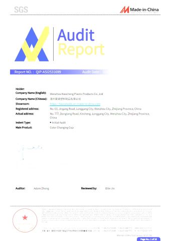 SGS certificate from Wenzhou Haocheng Plastic Products Co., Ltd