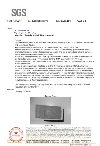 SGS certificate from Huaian Goodlife Textile Co., Ltd.
