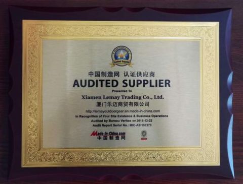 AUDITED SUPPLIER certificate from Xiamen Lemay Trading Co., Ltd.