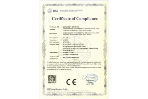 uv lamp CE+LVD certificate certificate from Ningbo Sunfine Environmental Technology Co., Ltd