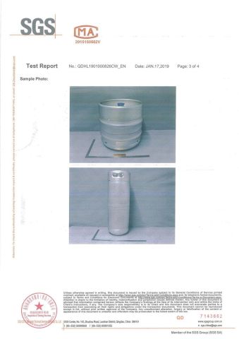 SGS certificate from Yantai Zhuyuan Environmental Tech Co., Ltd.