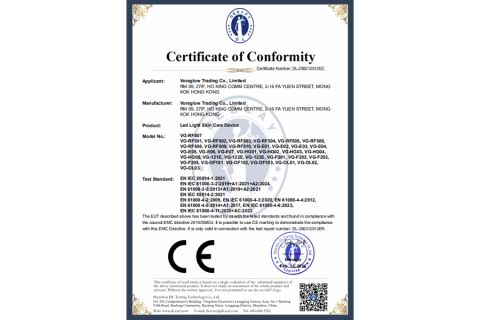 Certificate certificate from Voraglow Trading Co., Ltd