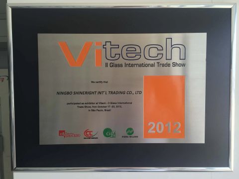 CERTIFICATE certificate from Ningbo Shineright Int'l Trading Co., Ltd.