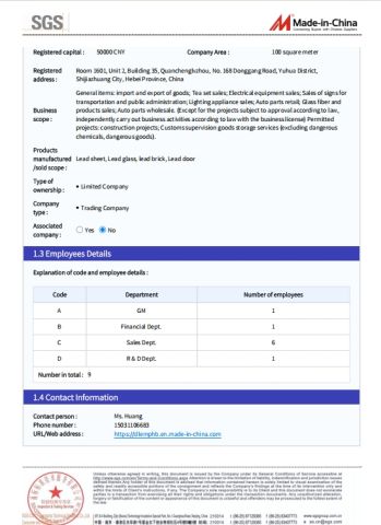 SGS3 certificate from SHIJIAZHUANG QIAZHENG INTERNATIONAL TRADE CO., LTD