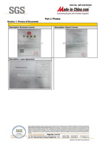 SGS certificate of Hangzhou Happyfull Import & Export Co., Ltd. – certificate photo, supplier certificates section
