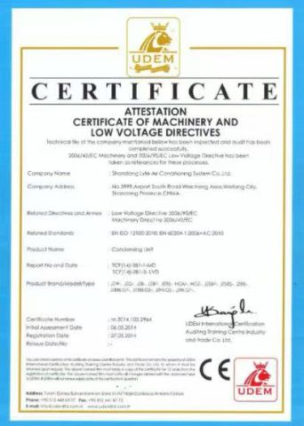 CE certificate of Guangdong Dechuan Hydraulic Equipment Co., Ltd – certificate photo, supplier certificates section