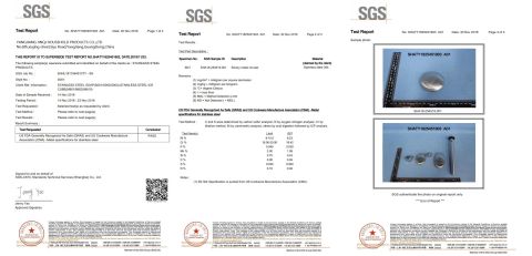 304# SGS report certificate of Yangjiang Jinqi Household Products Co., Ltd. – certificate photo, supplier certificates section
