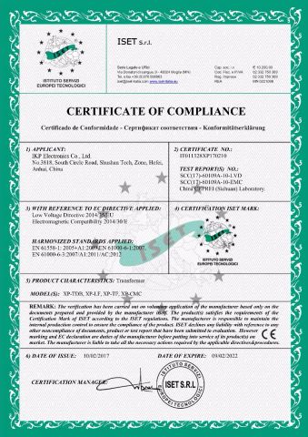 CE Certificate 2017 certificate from IKP ELECTRONICS CO., LTD.