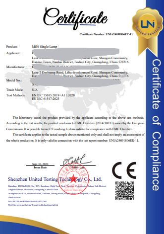 CE Certification certificate from Shen Zhen JYD Electronics Co., Ltd