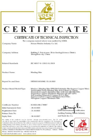 CE Winding wire certificate from Henan Windoo Industry Co., Ltd.