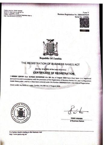 Business Certificate  certificate of ELYDAD ENTERPRISE – certificate photo, supplier certificates section