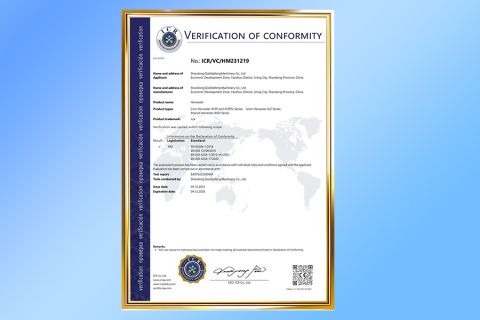 Certificate certificate from Shandong Gold Dafeng Machinery Co., Ltd.