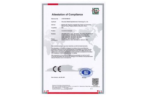 K Series Borescope CE certificate from Shenzhen Vsndt Co., Ltd.