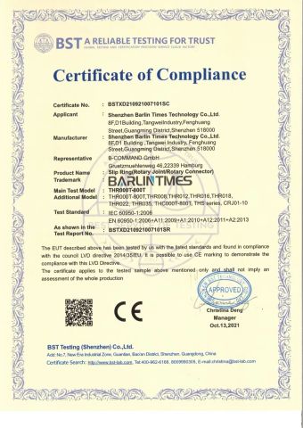 CE Certification certificate from Shenzhen Barlin Times Technology Co., Ltd.