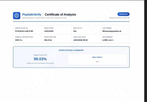 COA certificate from Prosperion